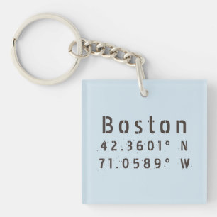 Boston Latitude Longitude Sleutelhanger