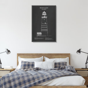 Boston Light Lighthouse - Massachusetts – PD Canvas Afdruk