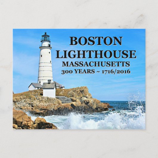 Boston Lighthouse, Massachusetts Briefkaart (Voorkant)