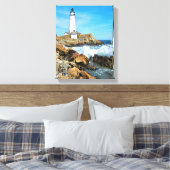 Boston Lighthouse, Massachusetts Canvas Afdruk (Insitu (Slaapkamer))