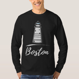 Boston lighthouse Massachusetts Raglan Baseball T-shirt