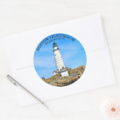 Boston Lighthouse, Massachusetts Round Sticker (Envelop)