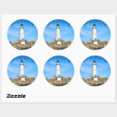 Boston Lighthouse, Massachusetts Round Sticker (Vel)