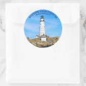 Boston Lighthouse, Massachusetts Round Sticker (Tas)