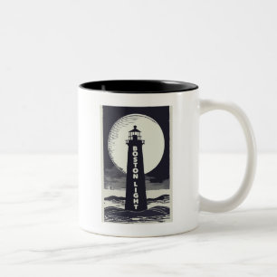 Boston Lighthouse Moon Tweekleurige Koffiemok