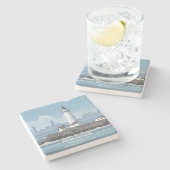 Boston Lighthouse Stenen Onderzetter (Zijkant)