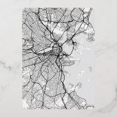 Boston Love Locator | Stadskaart Opslaan datum Folie Uitnodiging (Achterkant)