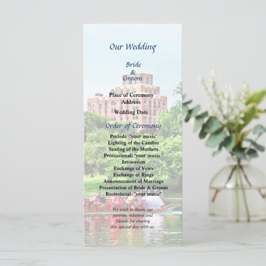 Boston MA Boston Public Garden Wedding Programme (Debout devant)