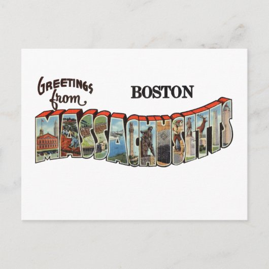 Boston MA Briefkaart (Voorkant)