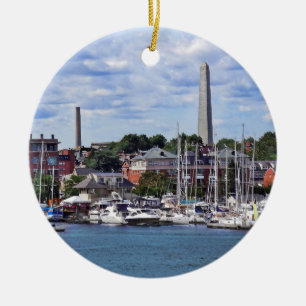 Boston MA - Jachthaven met Bunker Hill Monument Keramisch Ornament