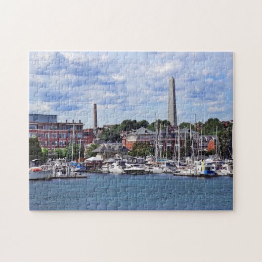 Boston MA - Jachthaven met Bunker Hill Monument Legpuzzel (Horizontaal)
