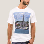 Boston MA - Jachthaven met Bunker Hill Monument T-shirt (Voorkant)