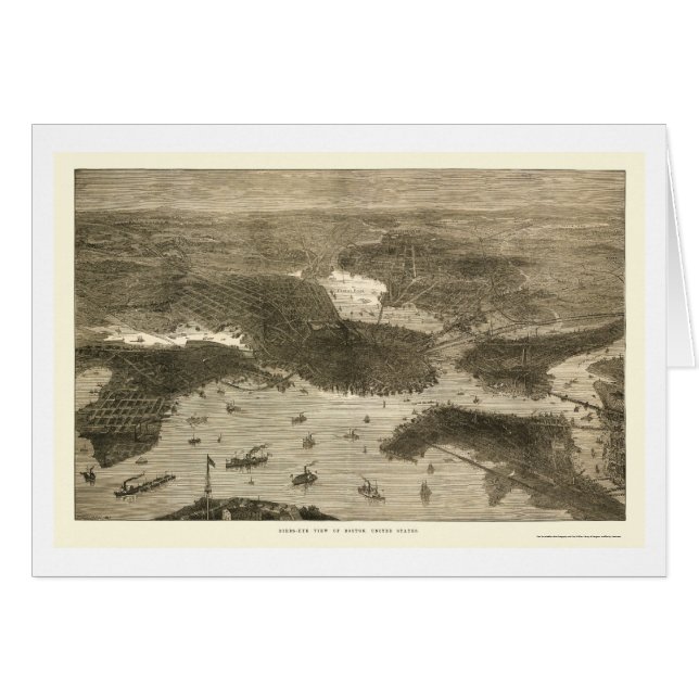 Boston, MA Panoramic Map - 1870 (Voorkant Horizontaal)
