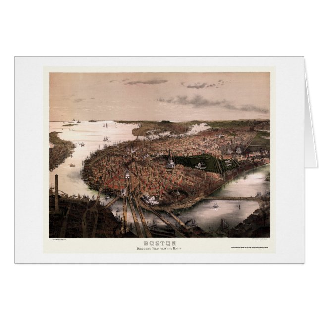 Boston, MA Panoramic Map - 1877 (Voorkant Horizontaal)
