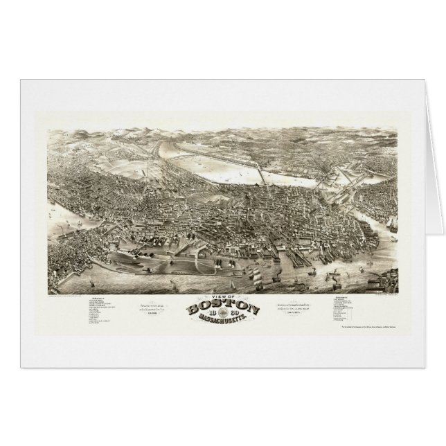 Boston, MA Panoramic Map - 1880 (Voorkant Horizontaal)