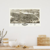 Boston, MA Panoramic Map - 1880 Poster (Keuken)
