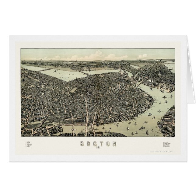 Boston, MA Panoramic Map - 1899 (Voorkant Horizontaal)