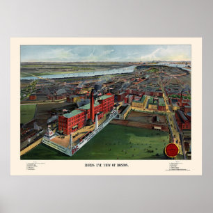 Boston, MA Panoramic Map - 1902 Poster