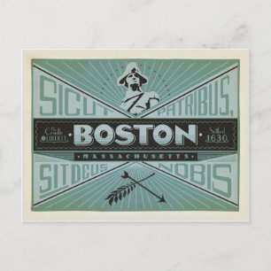Boston, MA - Settled 1630 Briefkaart