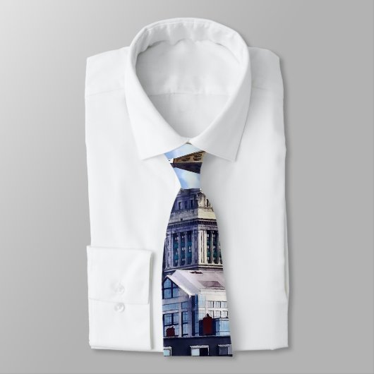 Boston MA - Skyline met Custom House Tower Stropdas (Gebonden)