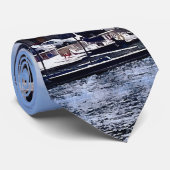 Boston MA - Skyline met Custom House Tower Stropdas (Opgerold)