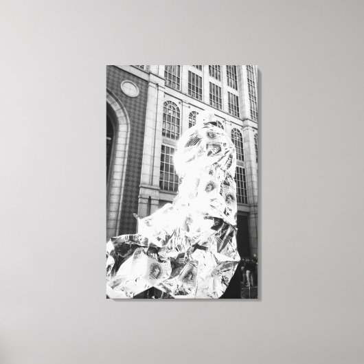 Boston, MA USA, Runner in Folie Boston Marathon Canvas Afdruk (Voorkant)