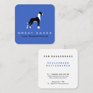 Boston Mantle Great Dane op blauw Vierkante Visitekaartje