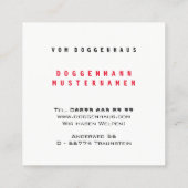 Boston Mantle Great Dane Vierkante Visitekaartje (Achterkant)