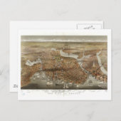 Boston Map 1898 Briefkaart (Voorkant / Achterkant)