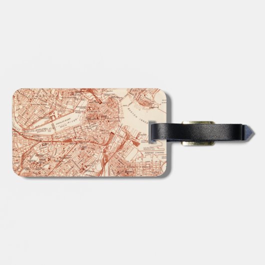 Boston  Map Bagagelabel (Achterkant horizontaal)