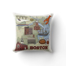 Boston Map Creative Illustration Sierkussen