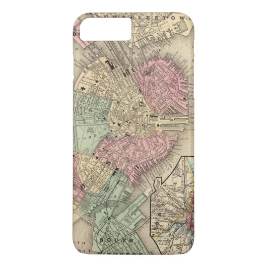 Boston Map door Mitchell Case-Mate iPhone Case (Achterkant)