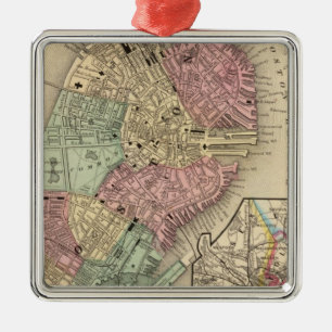 Boston Map door Mitchell Metalen Ornament