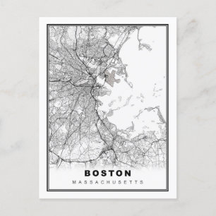 Boston Map Feestdagenkaart