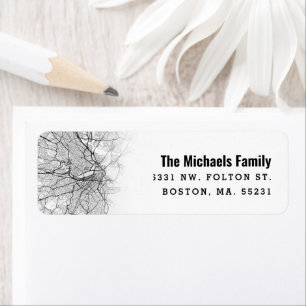 Boston Map ThMED Retourlabel Etiket