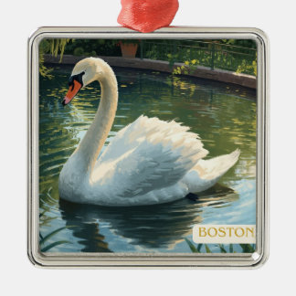 Boston, Mass. Public Garden Zwanenornament Metalen Ornament