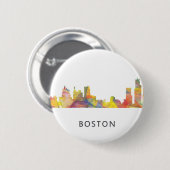 BOSTON MASS. SKYLINE WB1- RONDE BUTTON 5,7 CM (Voorkant /achterkant)