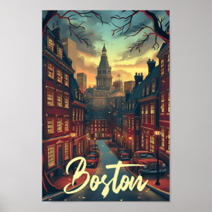 Boston massachuset Kunst Reizen Illustratie Poster