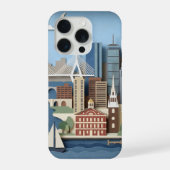 Boston Massachusetts America Layered Paper Art iPhone Hoesje (Achterkant)