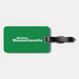 Boston, Massachusetts Bagagelabel met lederriem