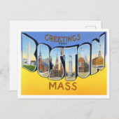 Boston, Massachusetts  Big Letters Briefkaart (Voorkant / Achterkant)