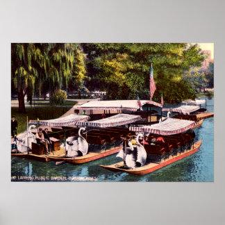 Boston Massachusetts Boat Landing, openbare tuin Poster