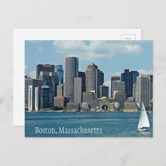 Boston, Massachusetts Briefkaart (Voorkant / Achterkant)