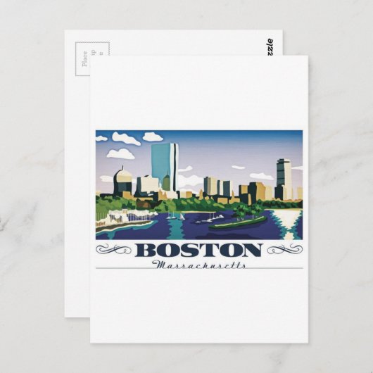 Boston, Massachusetts Briefkaart (Voorkant / Achterkant)