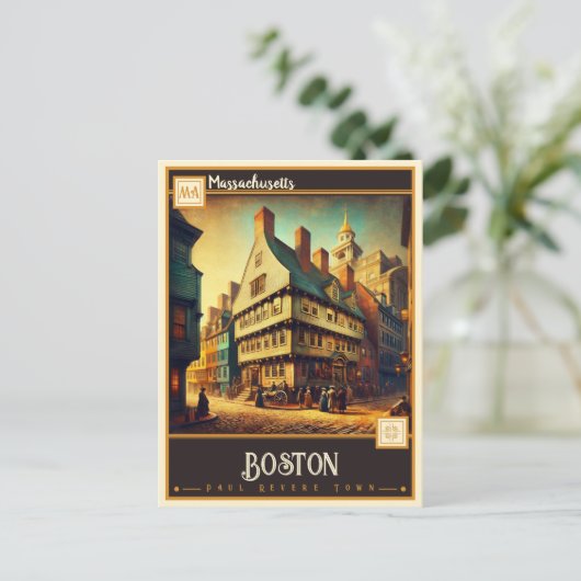 Boston, Massachusetts |  Briefkaart (Staand voorkant)