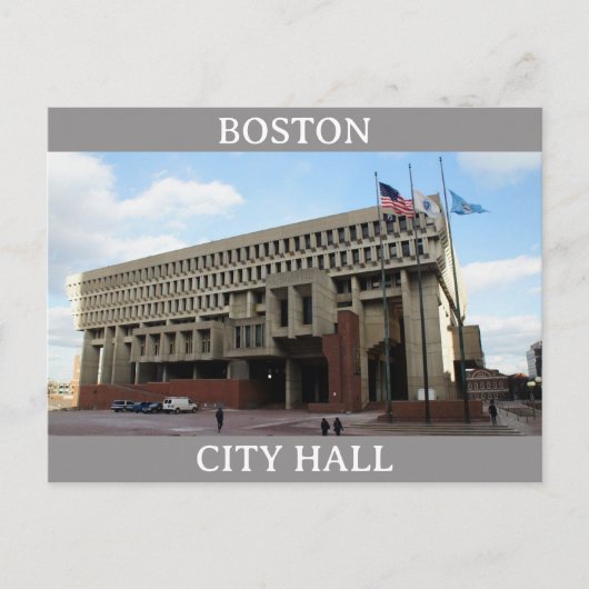 Boston Massachusetts City Hall Travel Briefkaart (Voorkant)