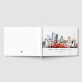 Boston Massachusetts City Scape Waterverf bruiloft Gastenboek (Volledig)