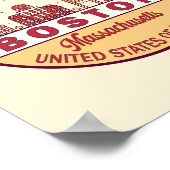 Boston Massachusetts City Skyline Emblem Poster (Hoek)