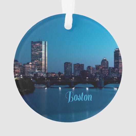 Boston Massachusetts City Skyline Ornament (achterkant)