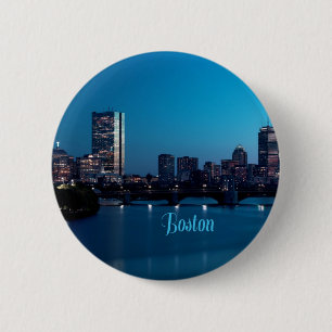 Boston Massachusetts City Skyline Ronde Button 5,7 Cm